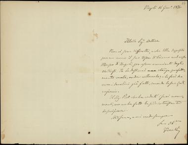 Letter sent by Fiorelli, Giuseppe to Schliemann, Heinrich, 1874