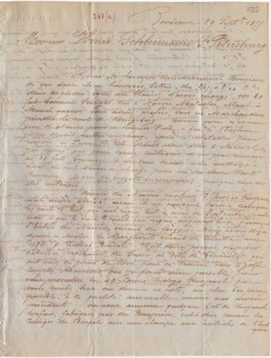 Letter sent by Fournier, Maurice to Schliemann, Heinrich, 1855