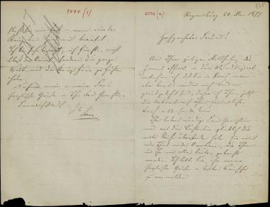 Letter sent by Schels, August to Schliemann, Heinrich, 1877