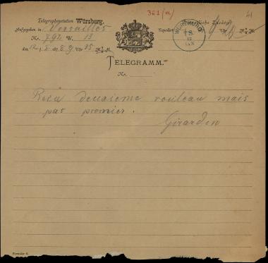 Letter sent by Girardin, J. to Schliemann, Heinrich, 1878
