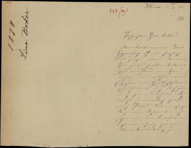 Letter sent by Becker, Lina to Schliemann, Heinrich, 1878