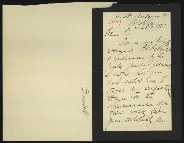 Letter sent by Dowdall, Launcelot D. to Schliemann, Heinrich, 1885