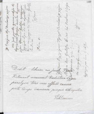 Copy of letter by Schliemann, Heinrich to Firmin-Didot & Co. 1881