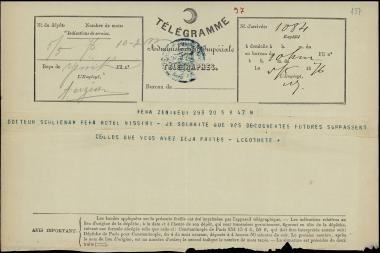 Letter sent by Αριστάρχης, Σταυράκης  to Schliemann, Heinrich, 1876