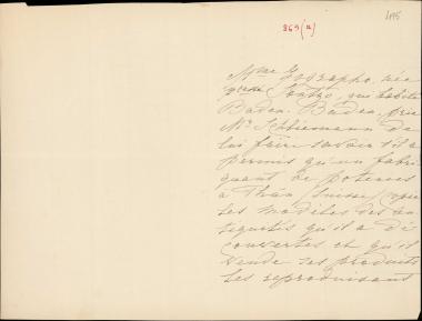 Letter sent by Zographos, Helene to unknown receiver, 1887