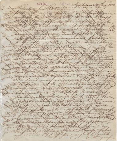 Letter sent by Frenzel, Anton to Schliemann, Heinrich, 1848