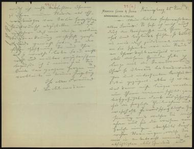 Letter sent by Lichtenstein, Isidor to Schliemann, Heinrich, 1881