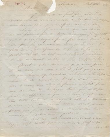 Letter sent by by unknown sender to Schliemann, Heinrich, 1846