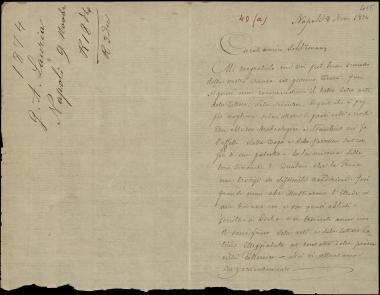 Letter sent by Lauria, Giuseppe Aurelio to Schliemann, Heinrich, 1874