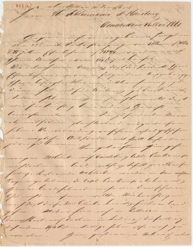 Letter sent by Wunderly & Co. to Schliemann, Heinrich, 1860