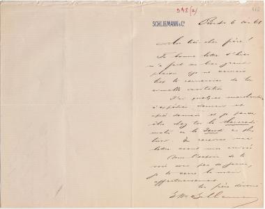 Letter sent by Schliemann, Ernst Wilhelm to Schliemann, Heinrich, 1868