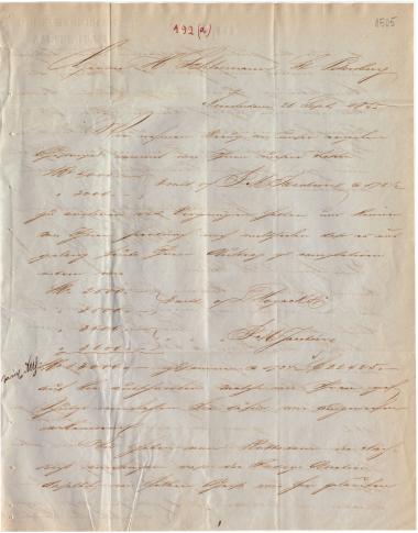 Letter sent by Schröder, B. H. & Co. to Schliemann, Heinrich, 1855