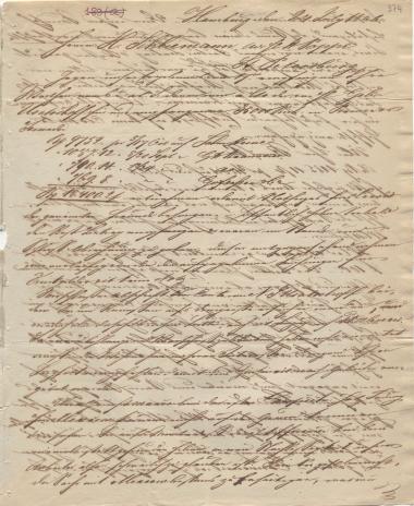 Letter sent by Schröder Bros. & Co. to Schliemann, Heinrich, 1846