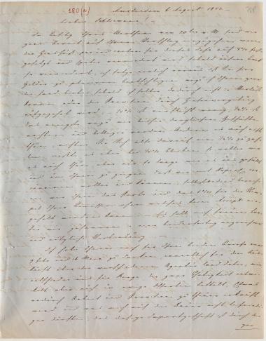 Letter sent by Hepner, S. L. A. to Schliemann, Heinrich, 1857