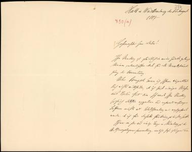 Letter sent by Voss, A. to Schliemann, Heinrich, 1887