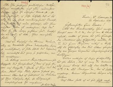Letter sent by Meyer, Ludwig to Schliemann, Heinrich, 1879