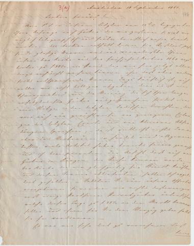 Letter sent by Hepner, W. to Schliemann, Heinrich, 1861