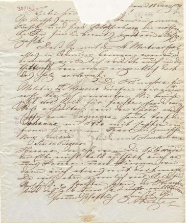 Letter sent by Frenzel, Anton to Schliemann, Heinrich, 1849