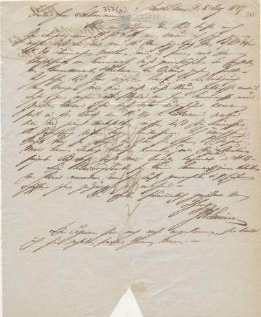 Letter sent by Schröder, Henry J. to Schliemann, Heinrich, 1849