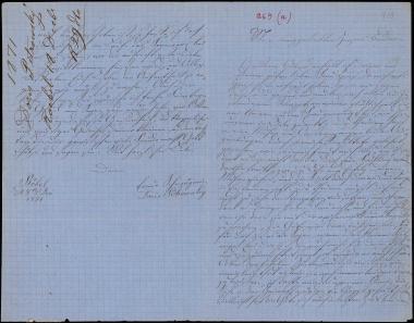 Letter sent by Petrowsky, Doris to Schliemann, Heinrich, 1871