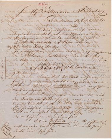 Letter sent by Quien, F. C. to Schliemann, Heinrich, 1861