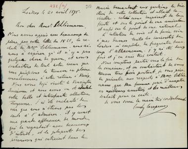 Letter sent by Καραπάνος, Κωνσταντίνος to Schliemann, Heinrich, 1878