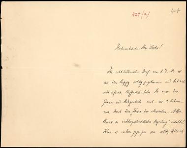 Letter sent by Keller, Otto to Schliemann, Heinrich, 1889