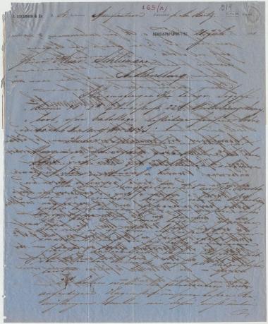 Letter sent by Leidemann, A. & Co. to Schliemann, Heinrich, 1860