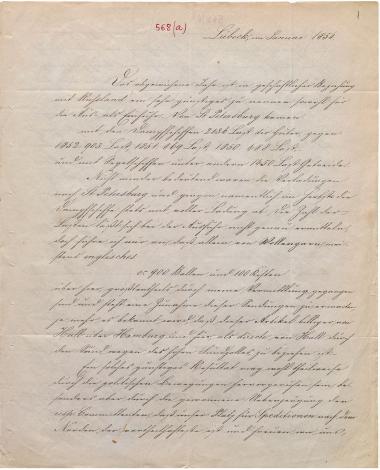 Letter sent by Minlos, Wilhelm to Schliemann, Heinrich, 1854