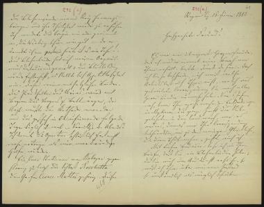 Letter sent by Schels, August to Schliemann, Heinrich, 1882