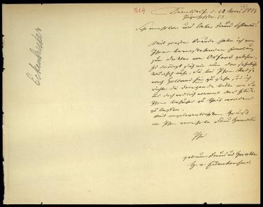 Letter sent by Eckenbrecher, G.  to Schliemann, Heinrich, 1883