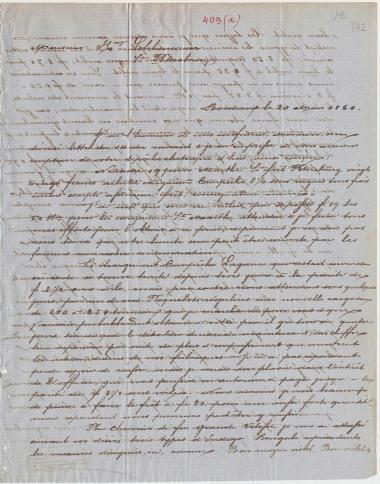 Letter sent by Fournier, Maurice to Schliemann, Heinrich, 1860