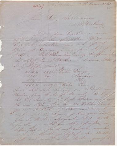 Letter sent by Hoyack, L. & Co. to Schliemann, Heinrich, 1863