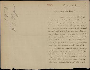 Letter sent by Prym, F. E. to Schliemann, Heinrich, 1878