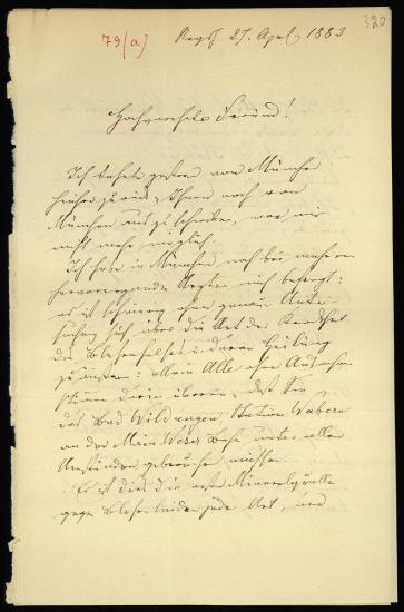 Letter sent by Schels, August to Schliemann, Heinrich, 1883