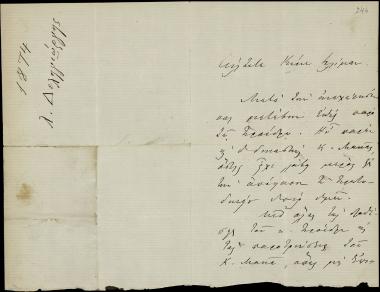 Letter sent by Δεληγεώργης, Λ. to Schliemann, Heinrich [1874]