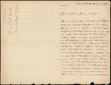 Letter sent by Eckenbrecher, G.  to Schliemann, Heinrich, 1873