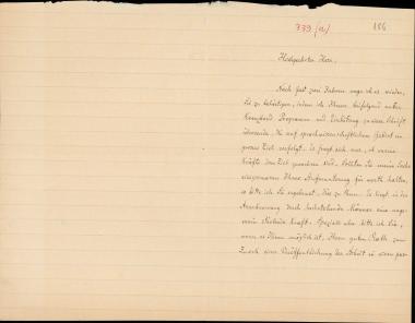 Letter sent by Flegel, K. to Schliemann, Heinrich, 1884