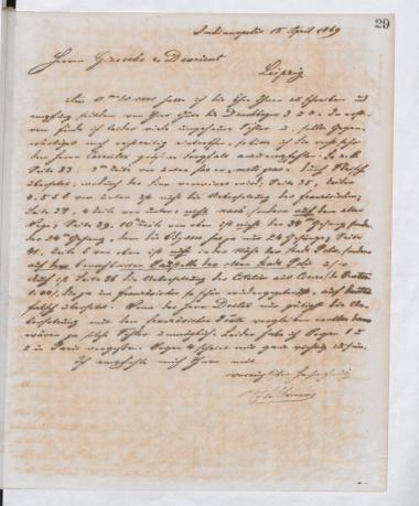 Copy of letter by Schliemann, Heinrich to Giesecke & Devrient, 1869