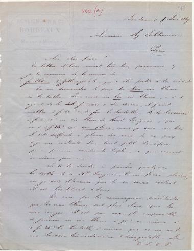 Letter sent by Schliemann, Ernst Wilhelm to Schliemann, Heinrich, 1867
