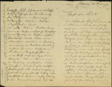 Letter sent by Wenzel, D. to Schliemann, Heinrich, 1879