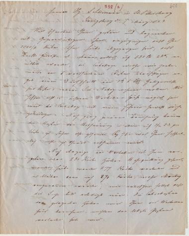 Letter sent by Cohn, Marcus & Son to Schliemann, Heinrich, 1863