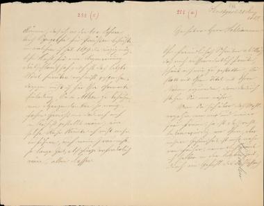 Letter sent by Scheurlen, August to Schliemann, Heinrich, 1884
