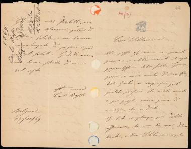 Letter sent by Bassi, Carlo to Schliemann, Heinrich, 1869