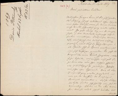 Letter sent by Petrowsky, Hans to Schliemann, Heinrich, 1869
