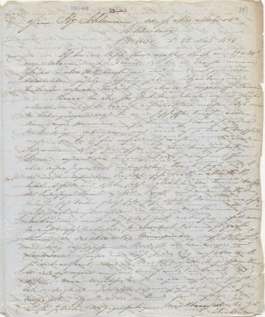 Letter sent by Muller, L. C. to Schliemann, Heinrich, 1846