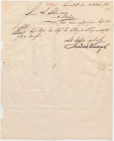 Letter sent by Winberg, Friedrich & Co. to Schliemann, Heinrich, 1856