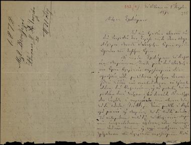 Letter sent by Βενιζέλος, Μιλτιάδης to Schliemann, Heinrich, 1875