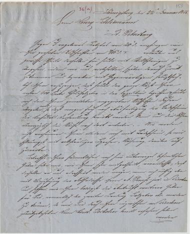 Letter sent by Oehlmann, L. & Co. to Schliemann, Heinrich, 1855