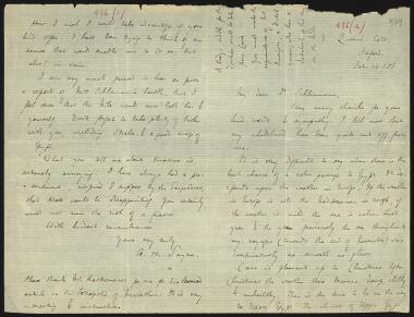 Letter sent by Sayce, Archibald Henry to Schliemann, Heinrich, 1886